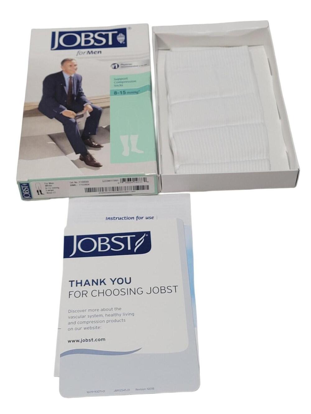 Jobst forMen Knee High CT 8-15mmHg White Large